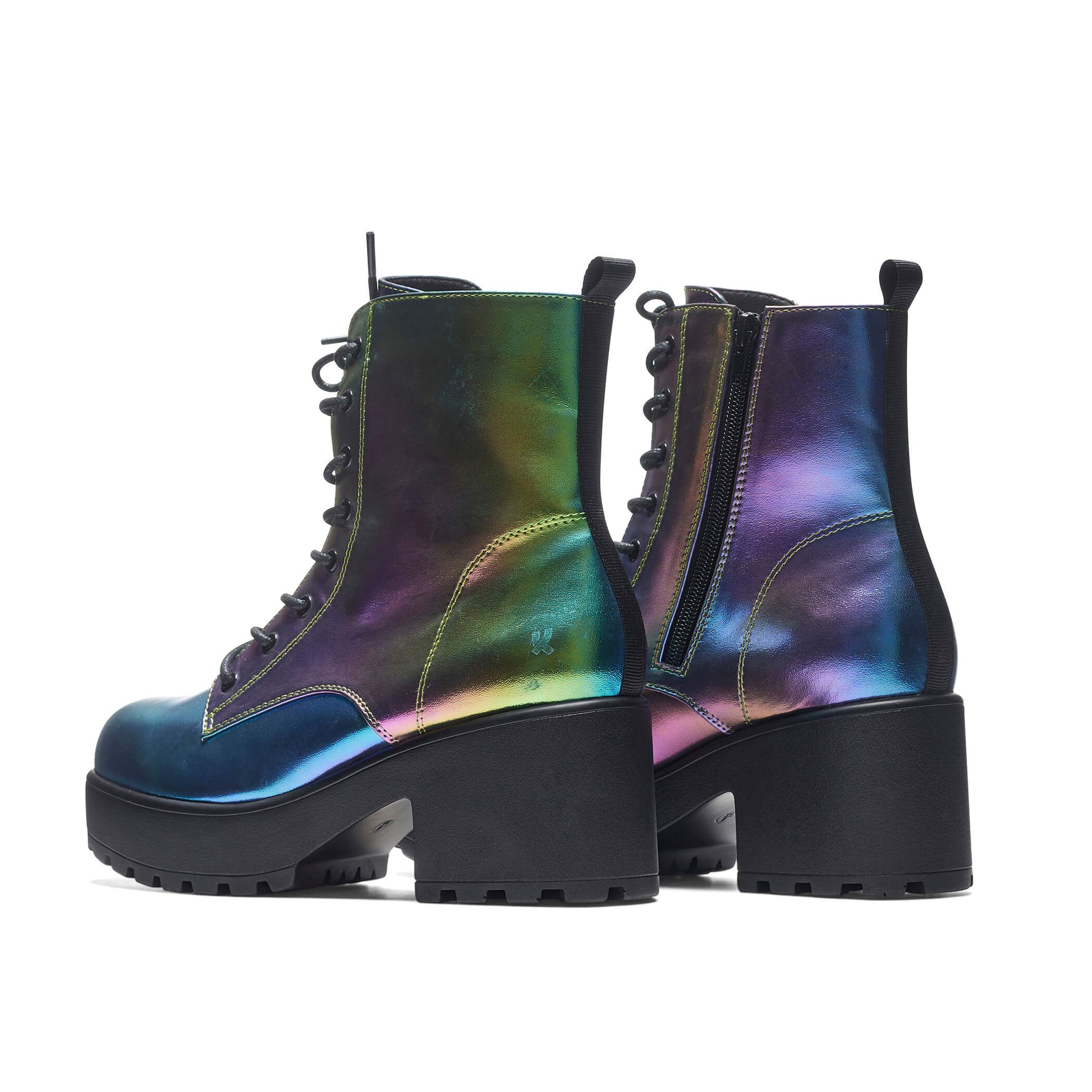 Bismuth Platform Military Boots - Rainbow - Image 4