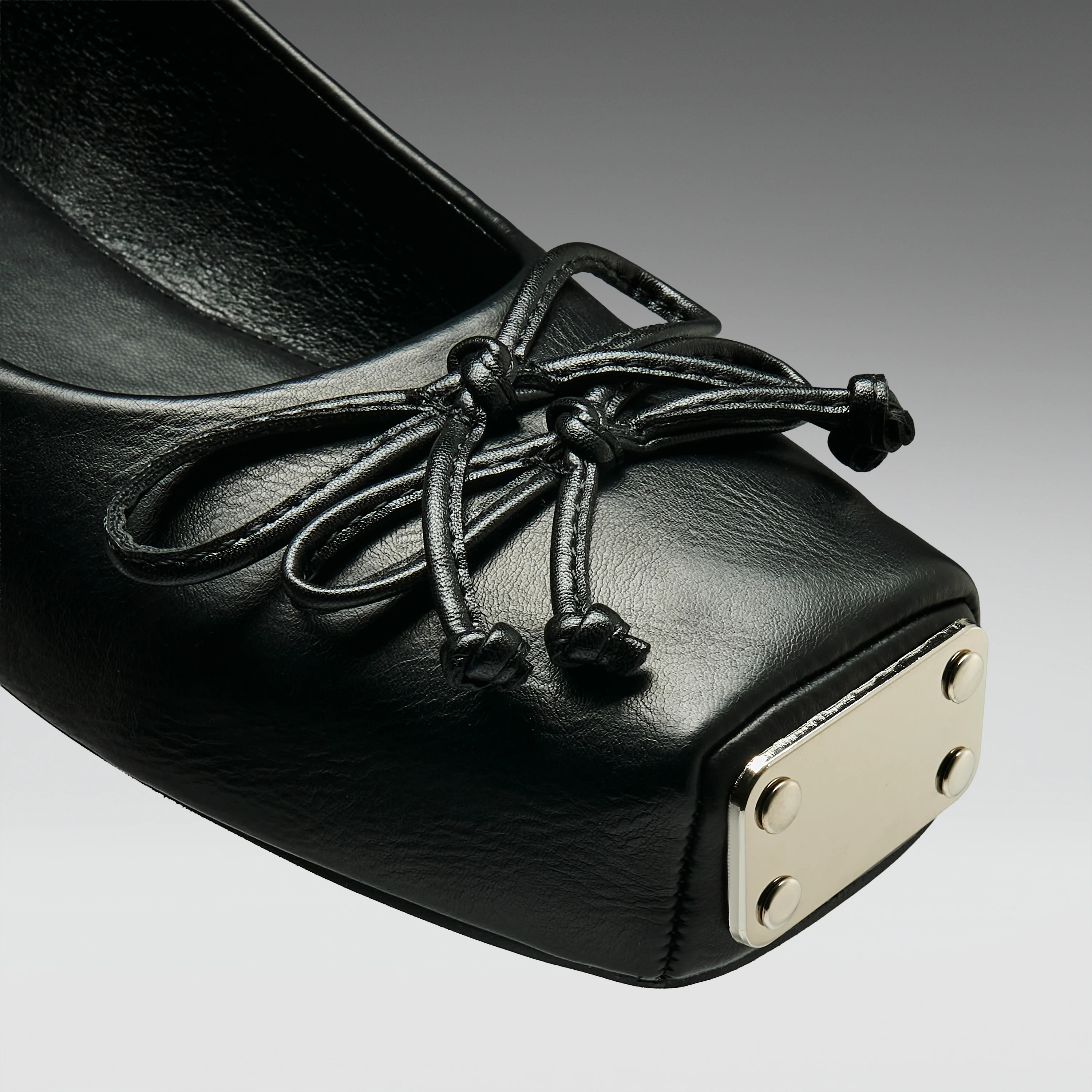 Blithe Metal Toe Ballet Flats- Black- PRE ORDER - Image 2