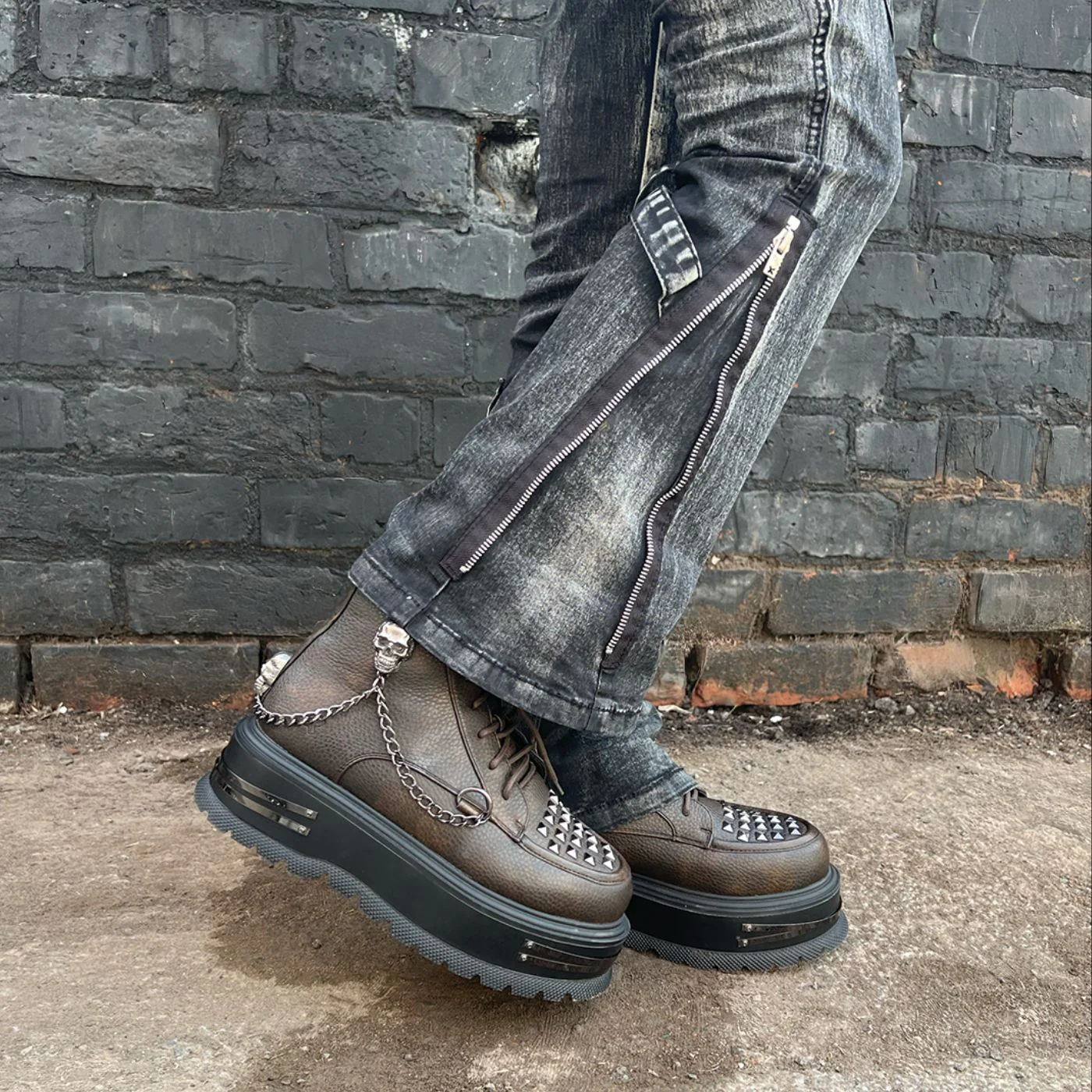 Chained Up Envy Skull Hardware Platform Boots - Image 6
