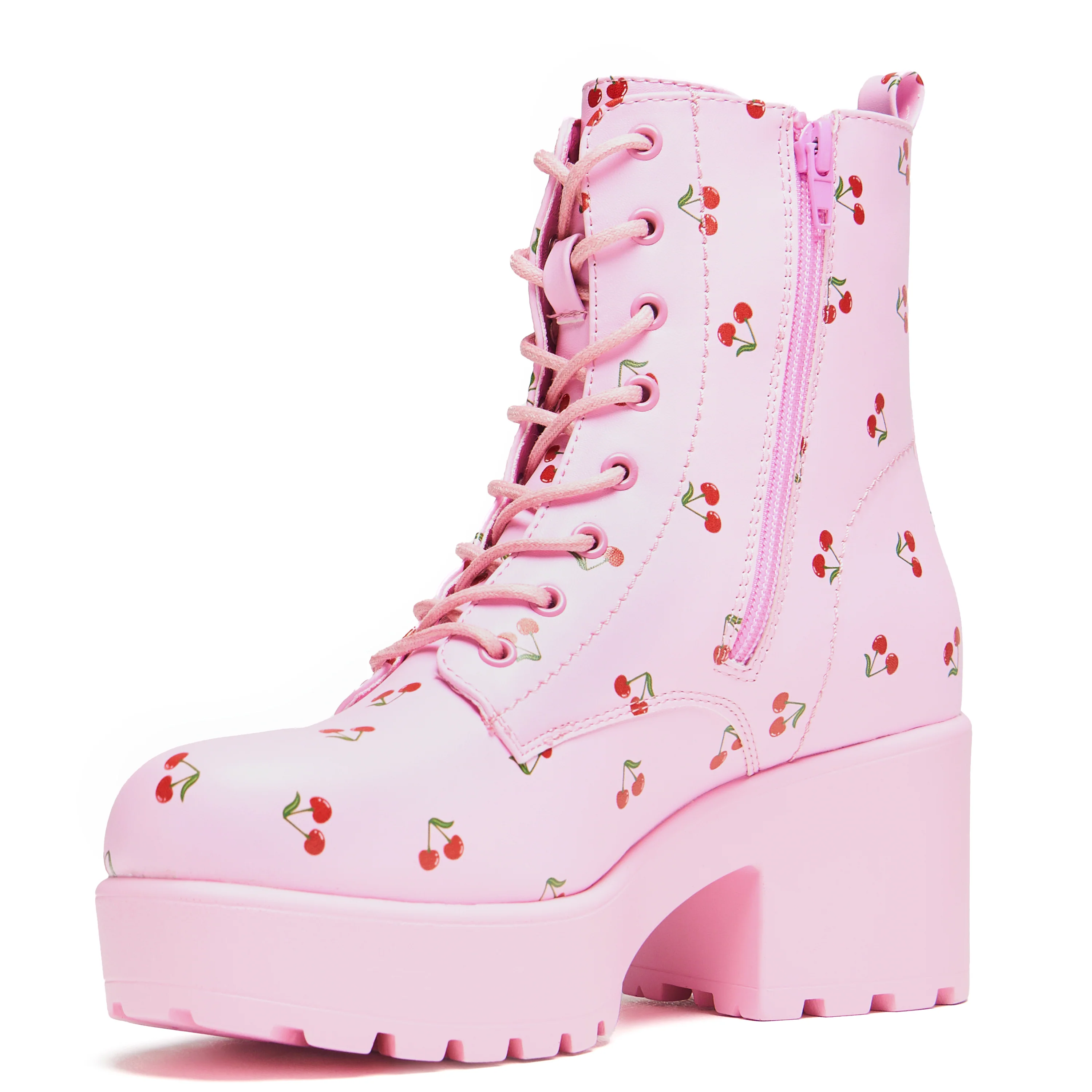Cherry Passion Platform Boots - Baby Pink - Image 4
