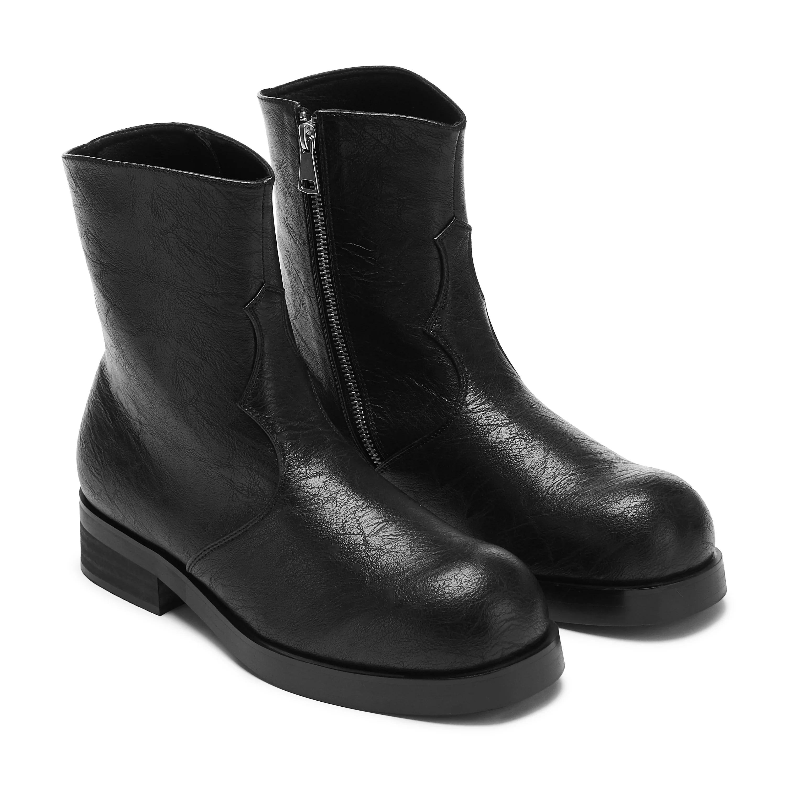 Fateless Men's Stacked Biker Boots - Vintage Black - Image 3