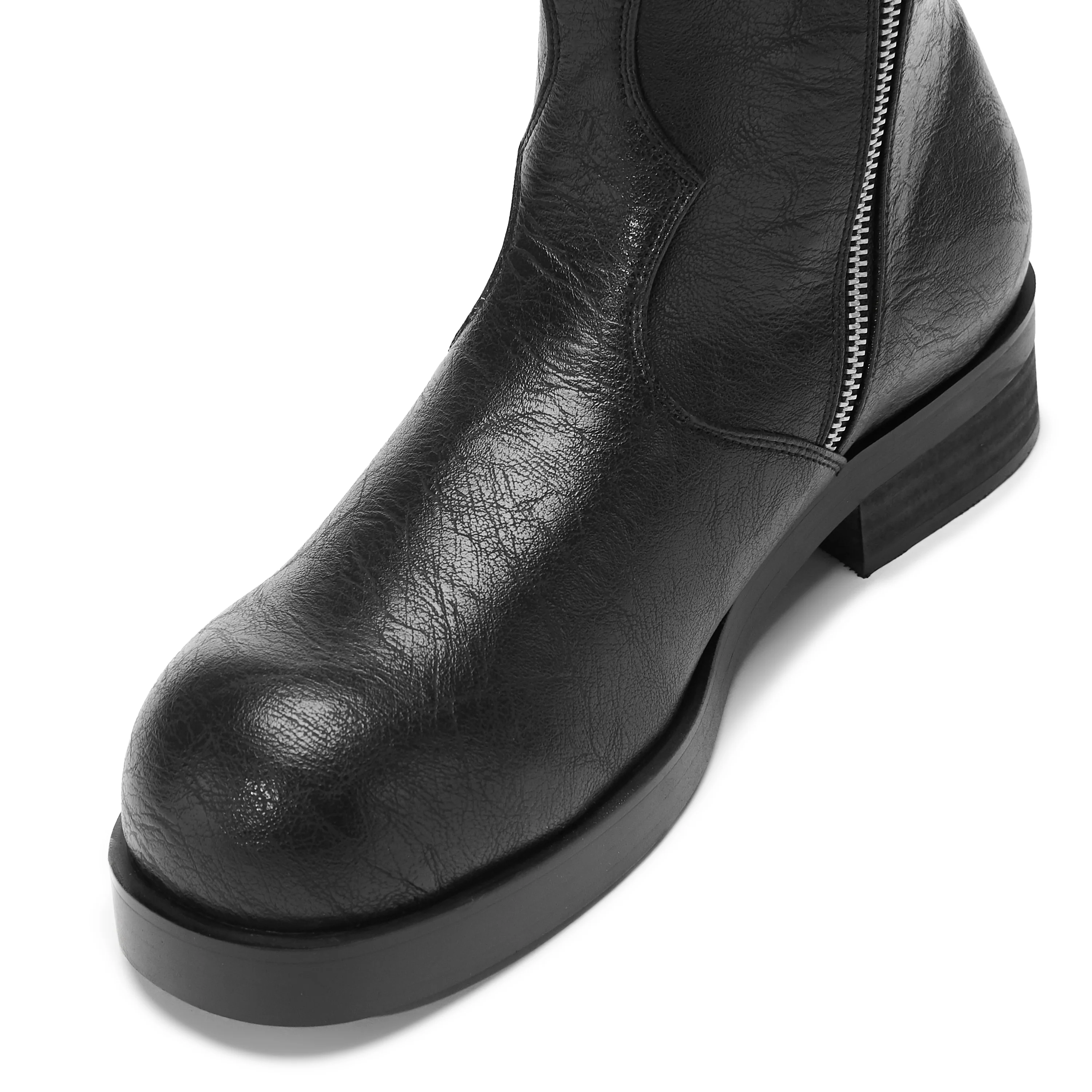 Fateless Men's Stacked Biker Boots - Vintage Black - Image 8