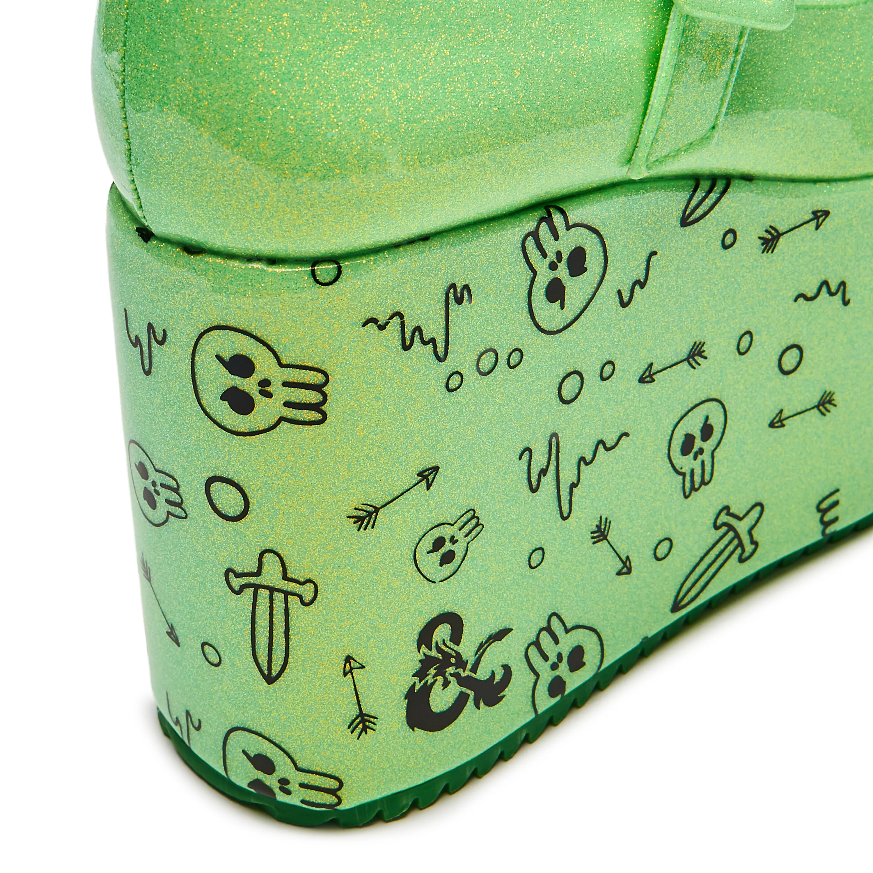 Glabagool Gelatinous Cube Wedge Mary Janes - Green - Image 10