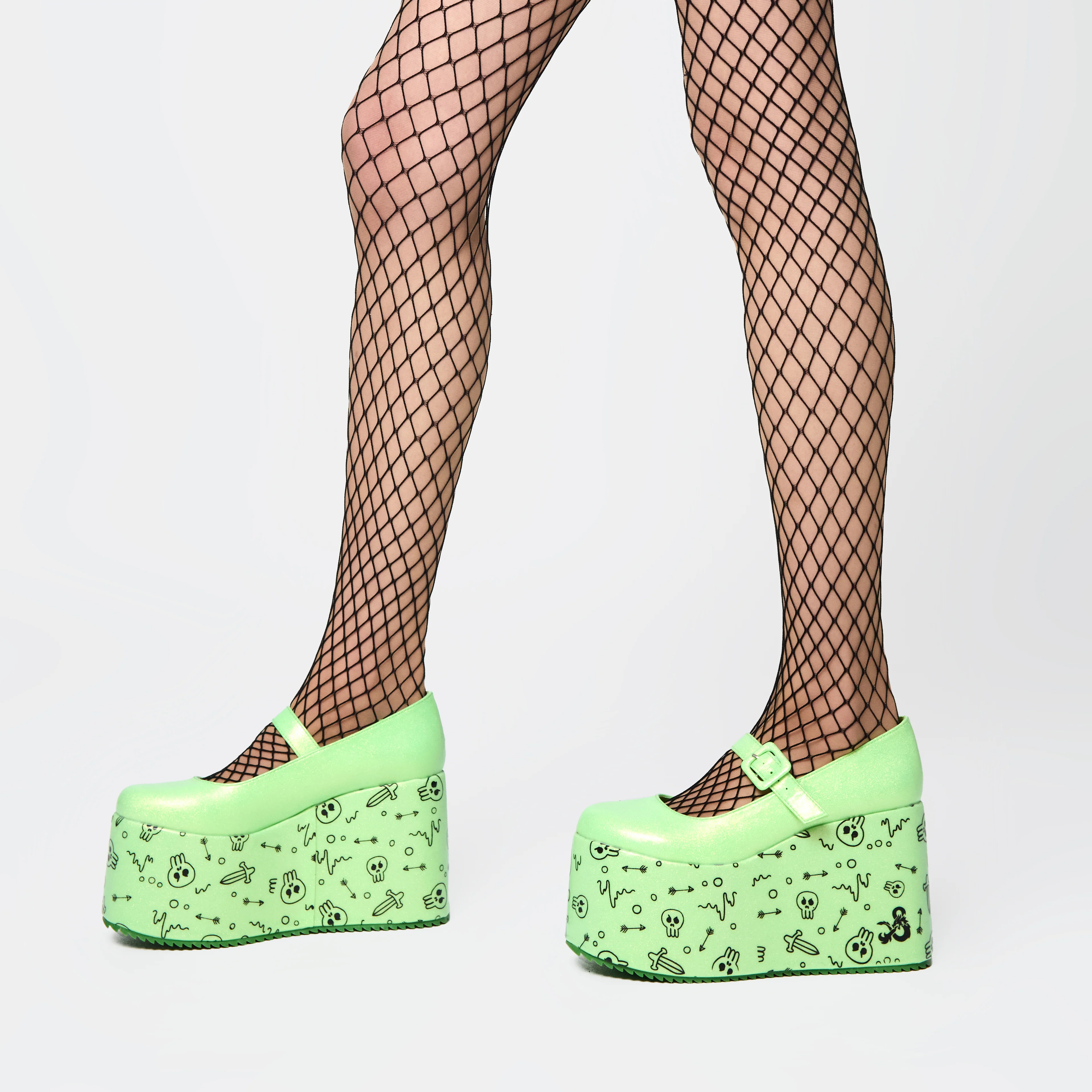 Glabagool Gelatinous Cube Wedge Mary Janes - Green - Image 3