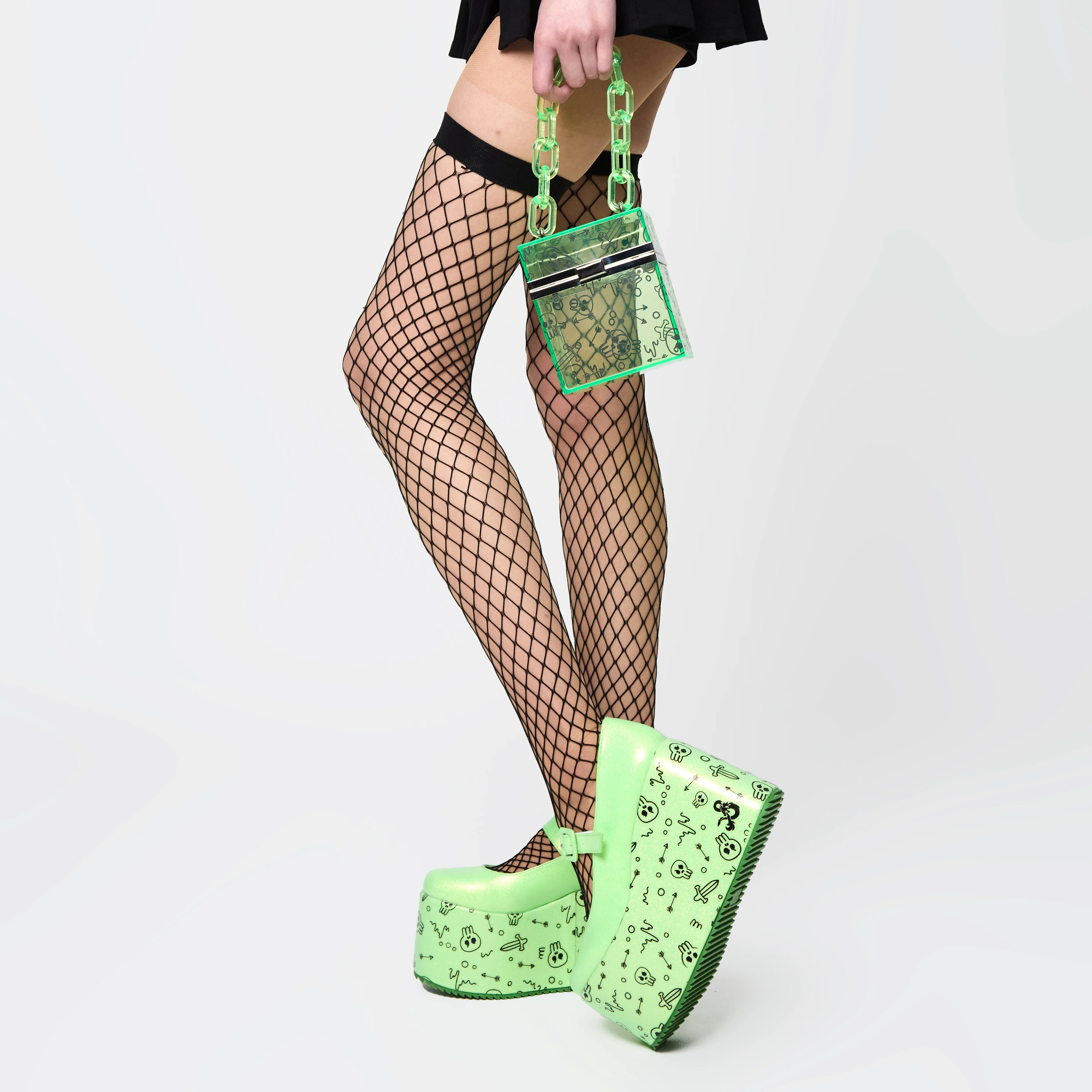 Glabagool Gelatinous Cube Wedge Mary Janes - Green - Image 4