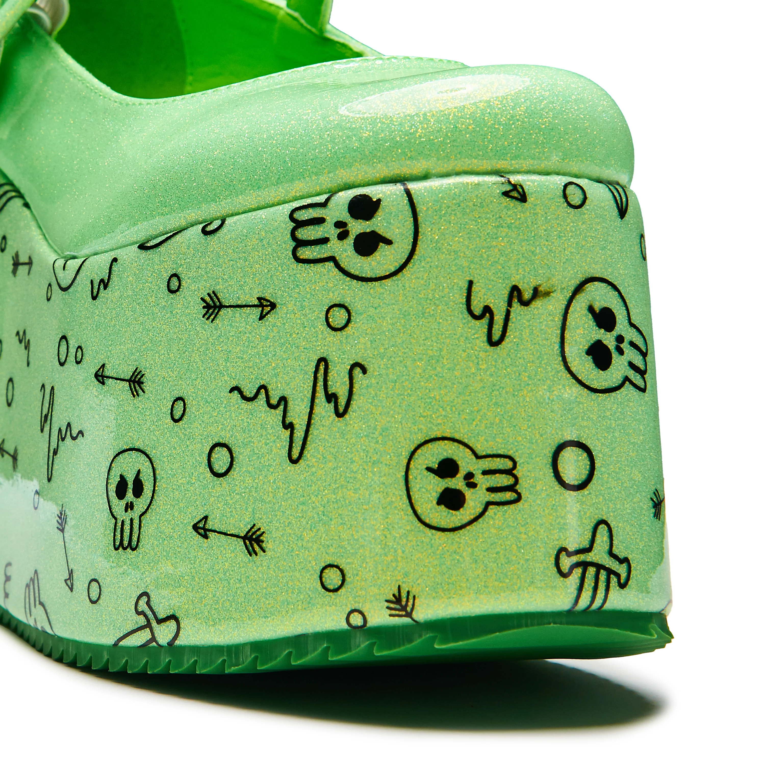 Glabagool Gelatinous Cube Wedge Mary Janes - Green - Image 6