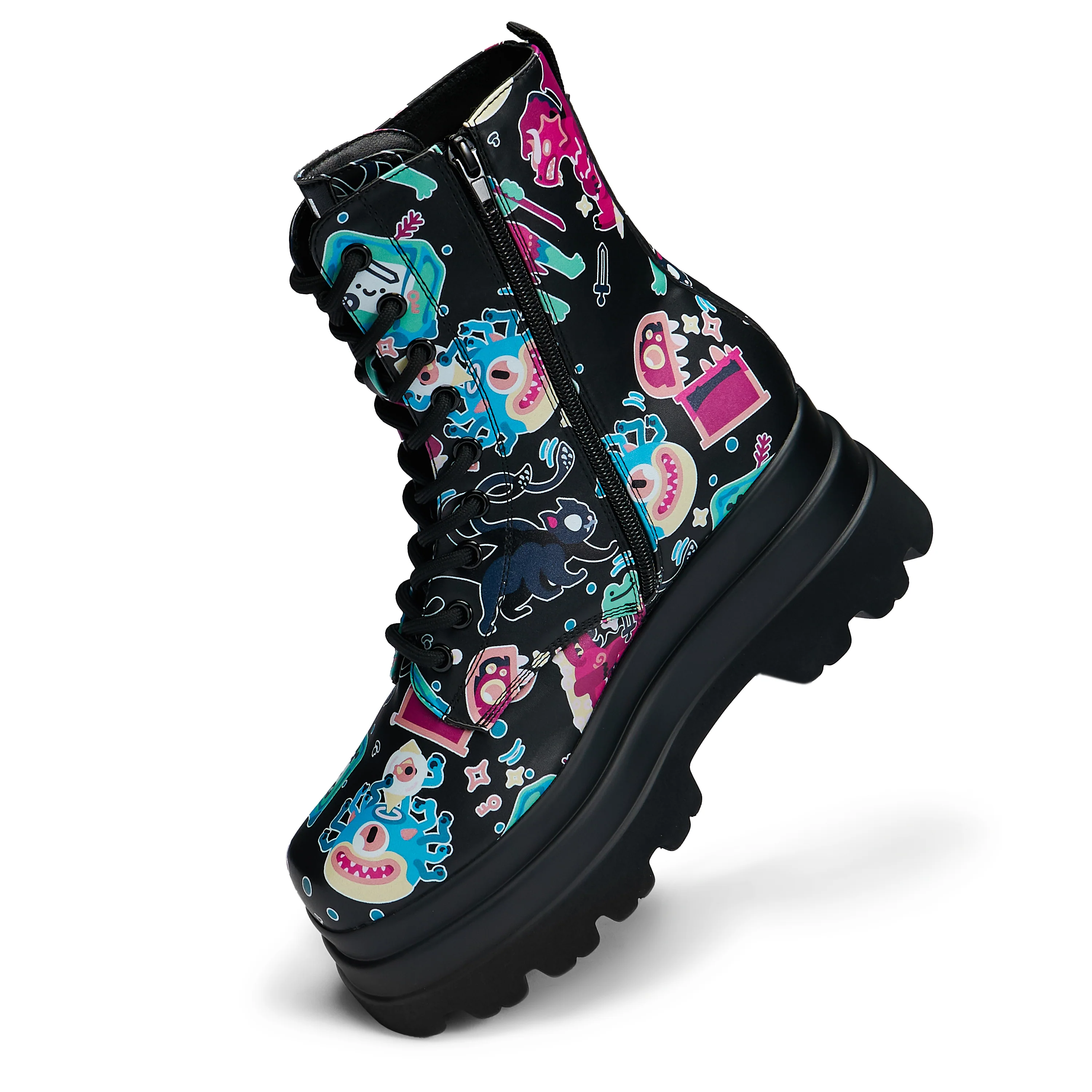 L’otta Monsters Trident Platform Boots - Black Multi - Image 6