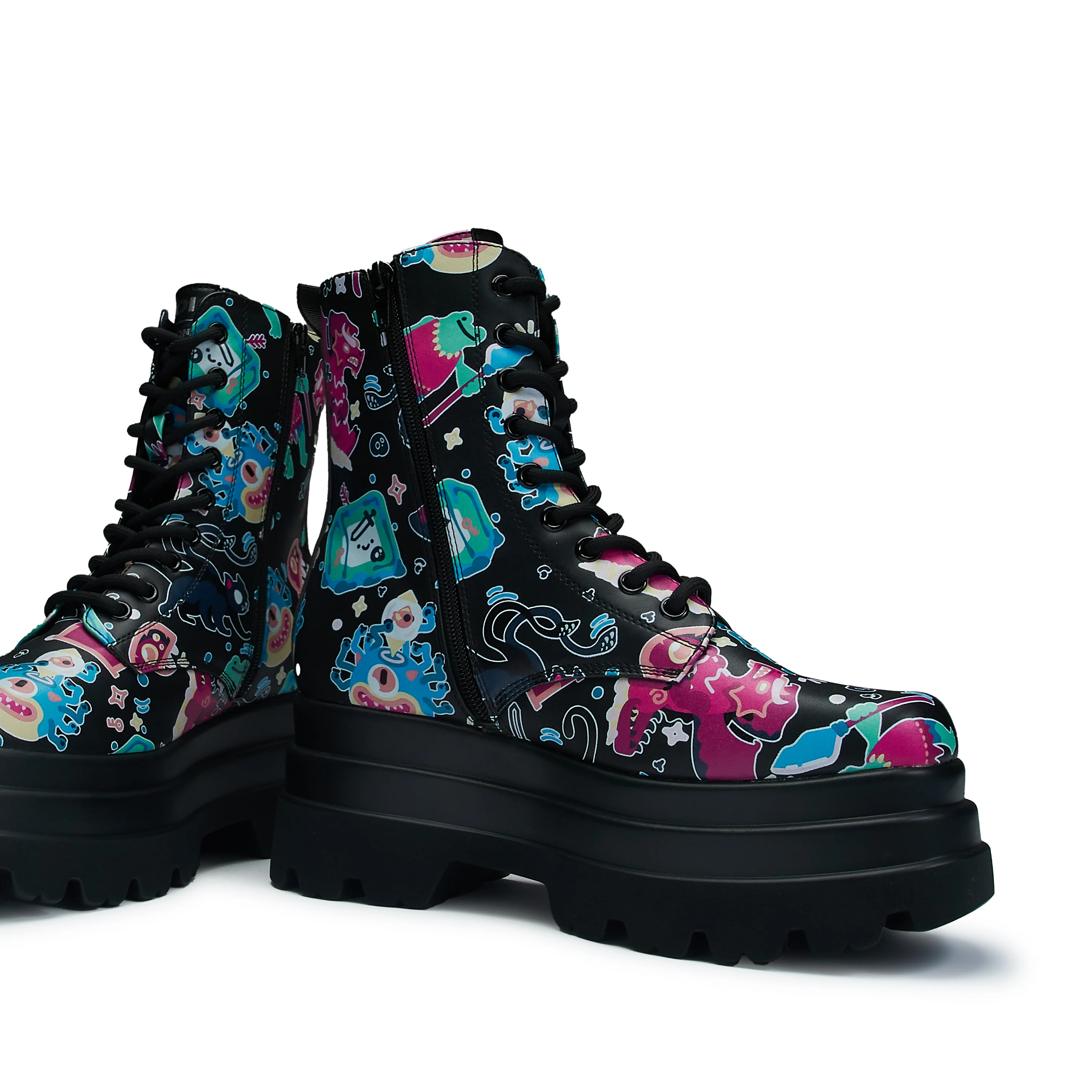 L’otta Monsters Trident Platform Boots - Black Multi - Image 7