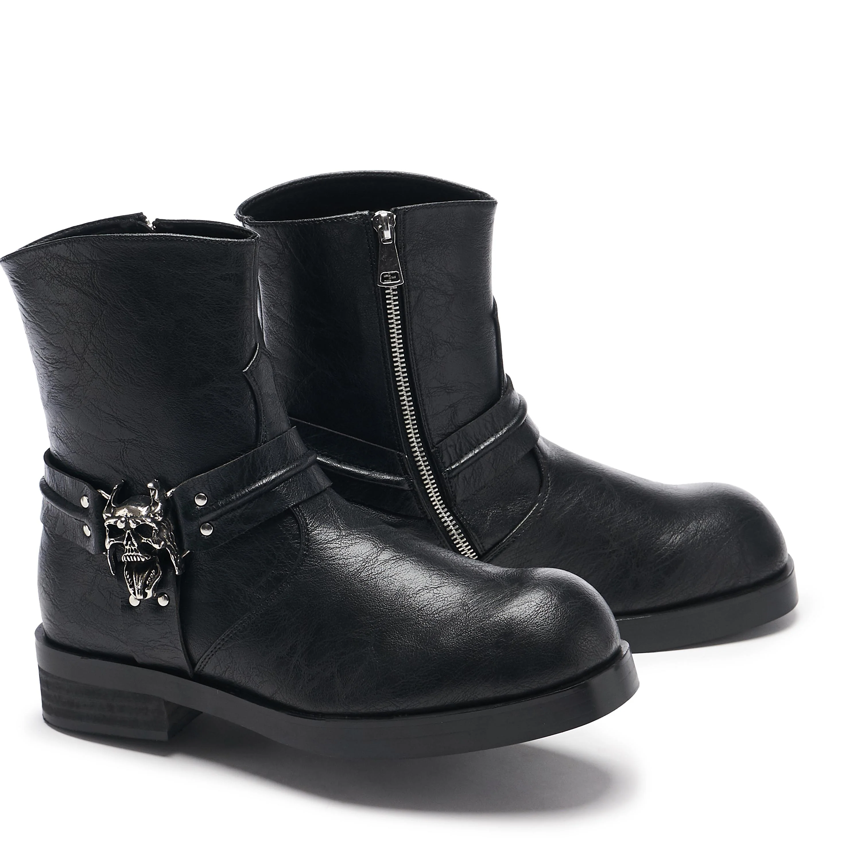 Legion Men's Stacked Hardware Biker Boots - Vintage Black - Image 5