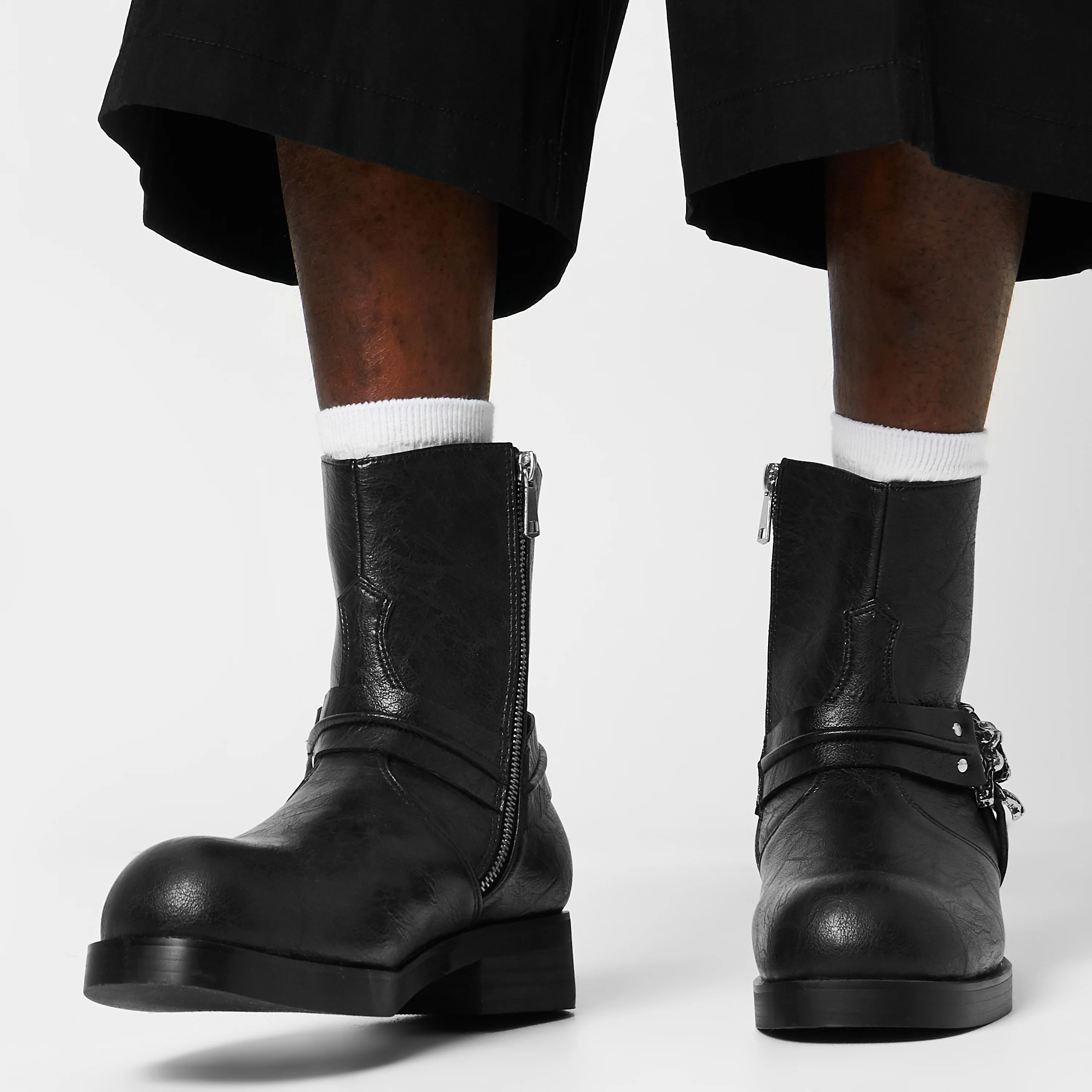 Legion Men's Stacked Hardware Biker Boots - Vintage Black - Image 6