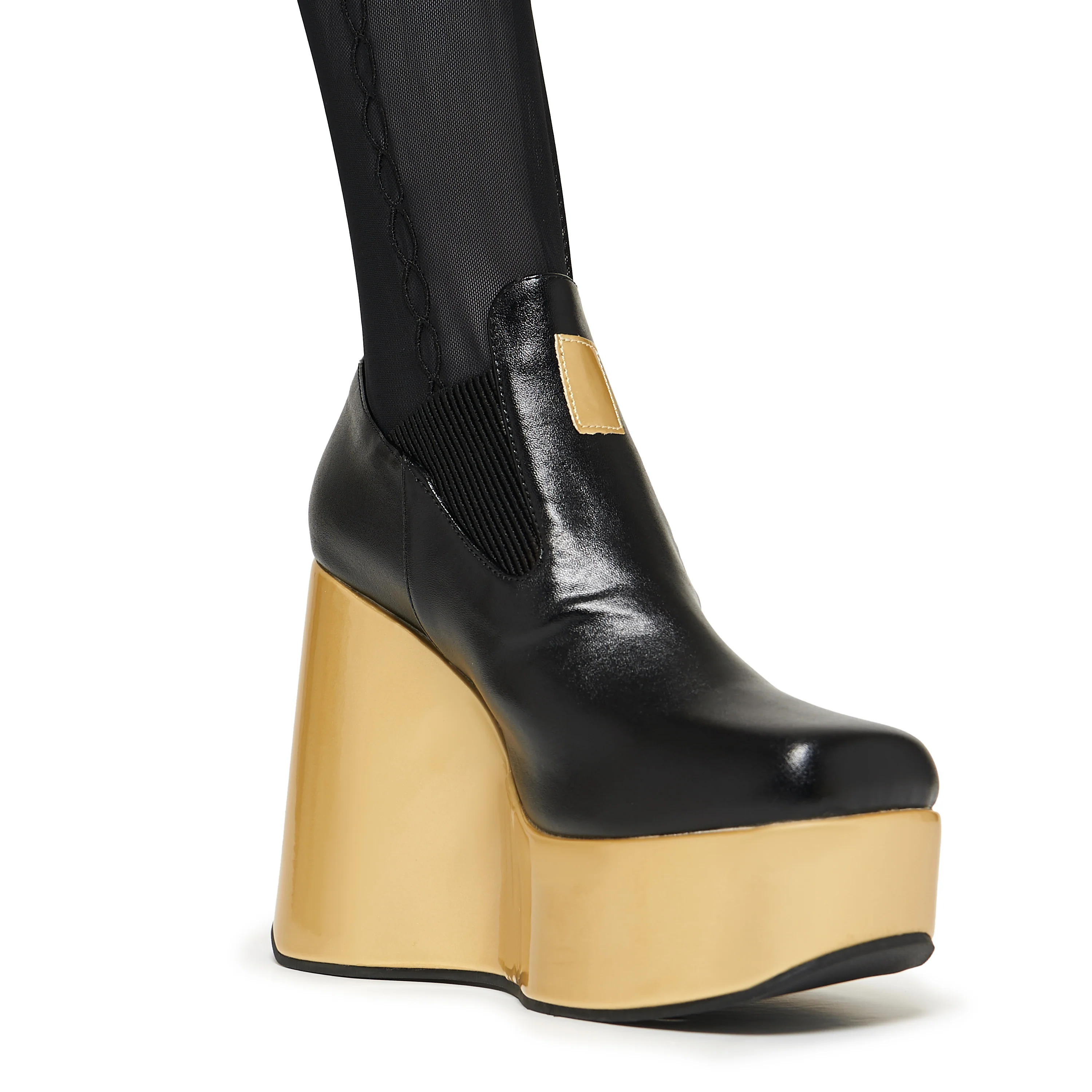 Megurine Luka Platform Fishnet Boots - Black - Image 3