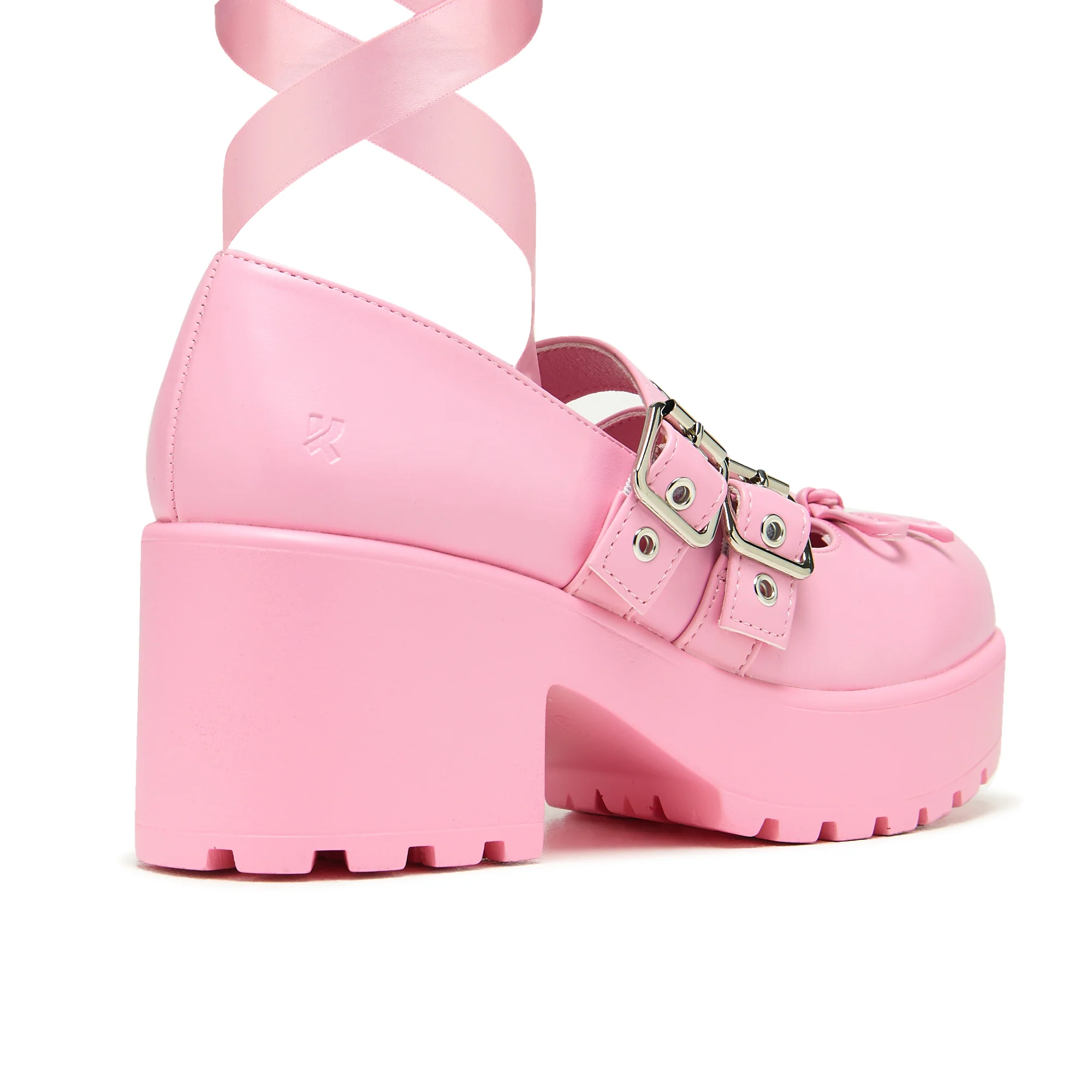 Miyako Lace Up Ballet Shoes - Pink - Image 6