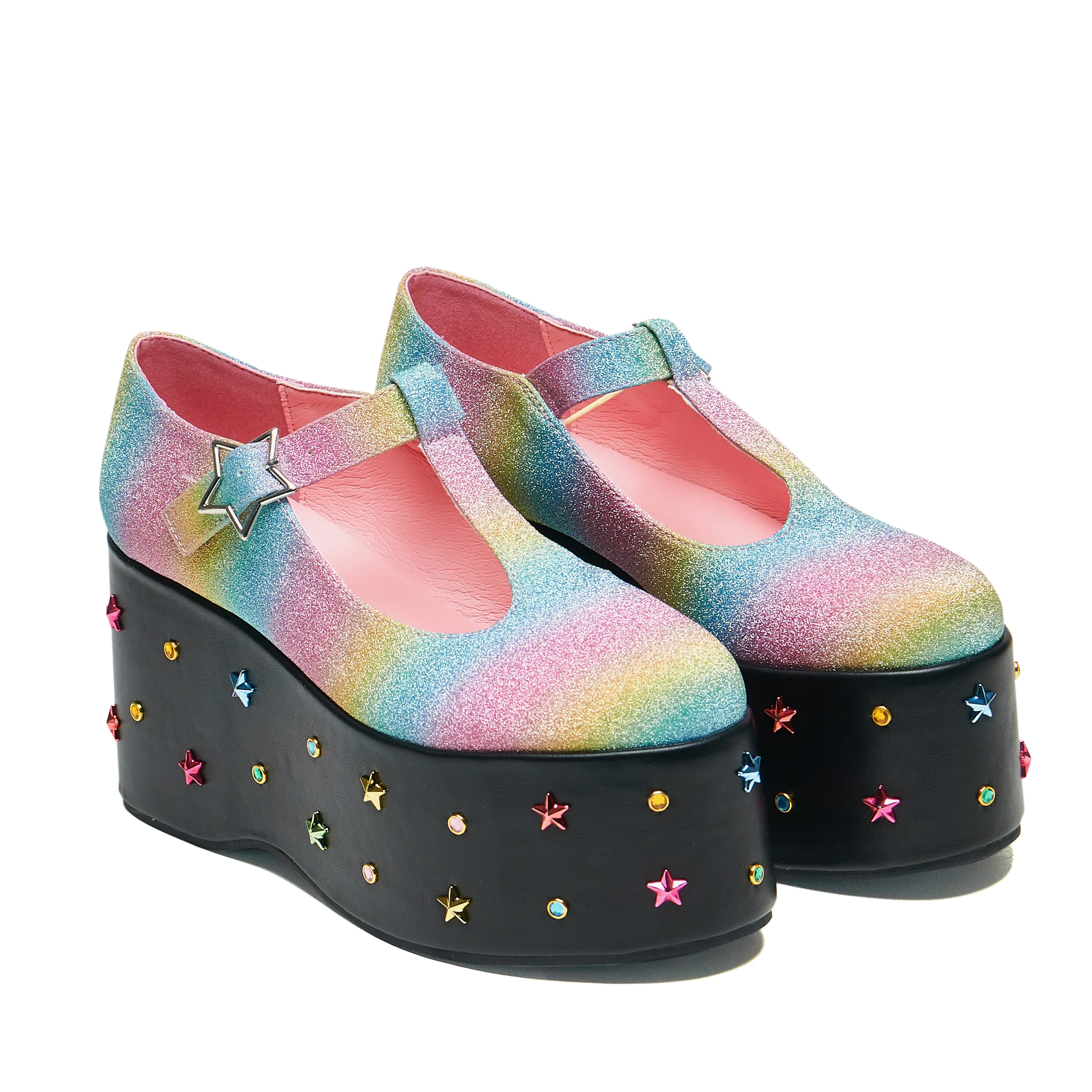 Shino Rainbow Platform Mary Janes - Multi - Image 2