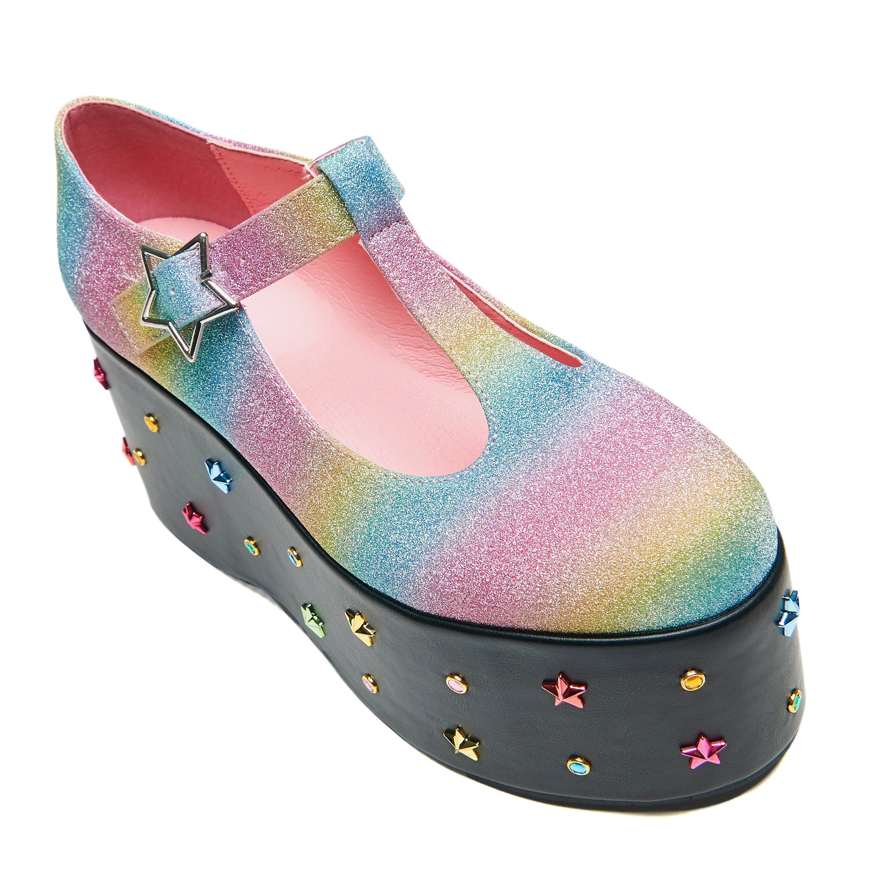 Shino Rainbow Platform Mary Janes - Multi - Image 5