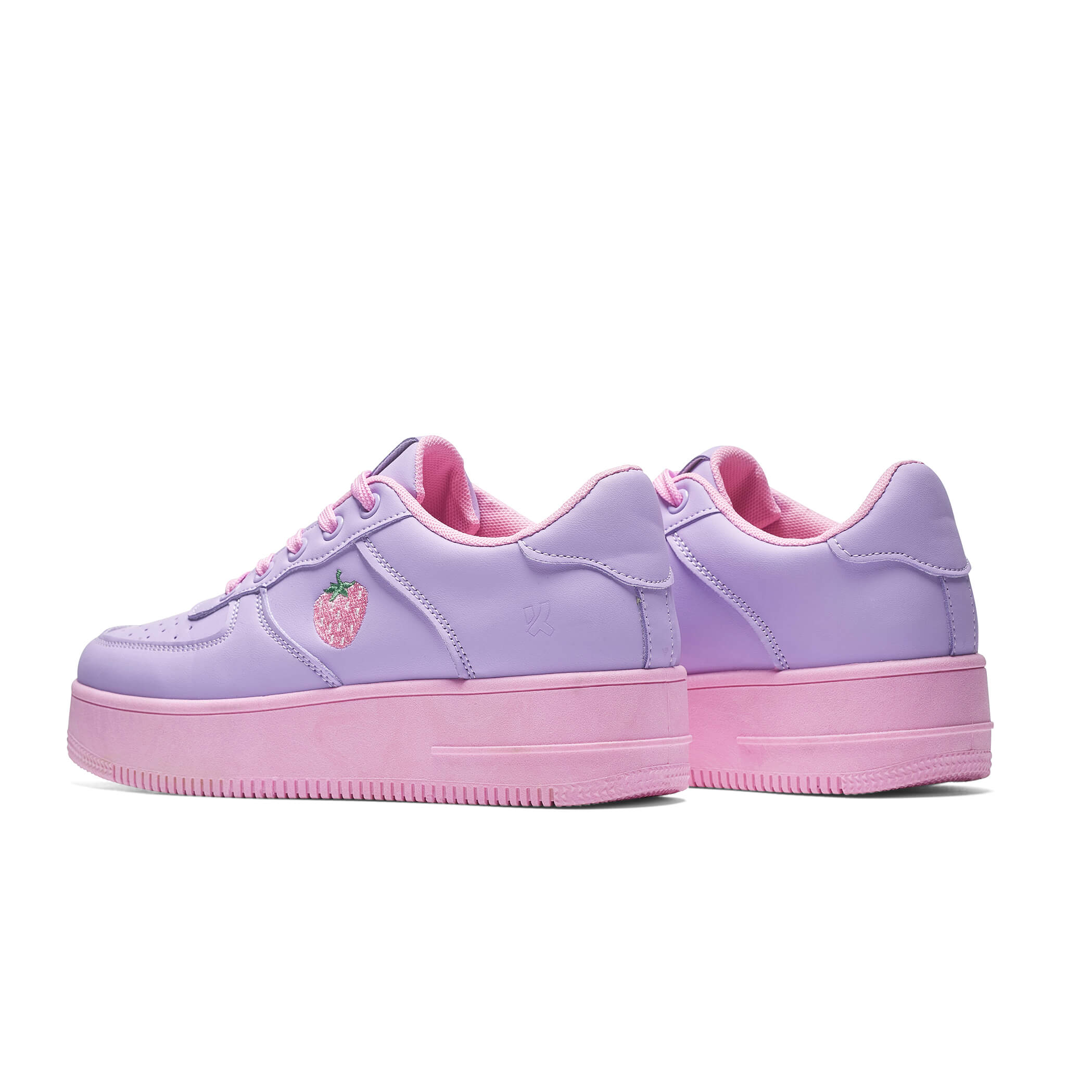 Sweet Strawberry Platform Trainers Purple - Image 4