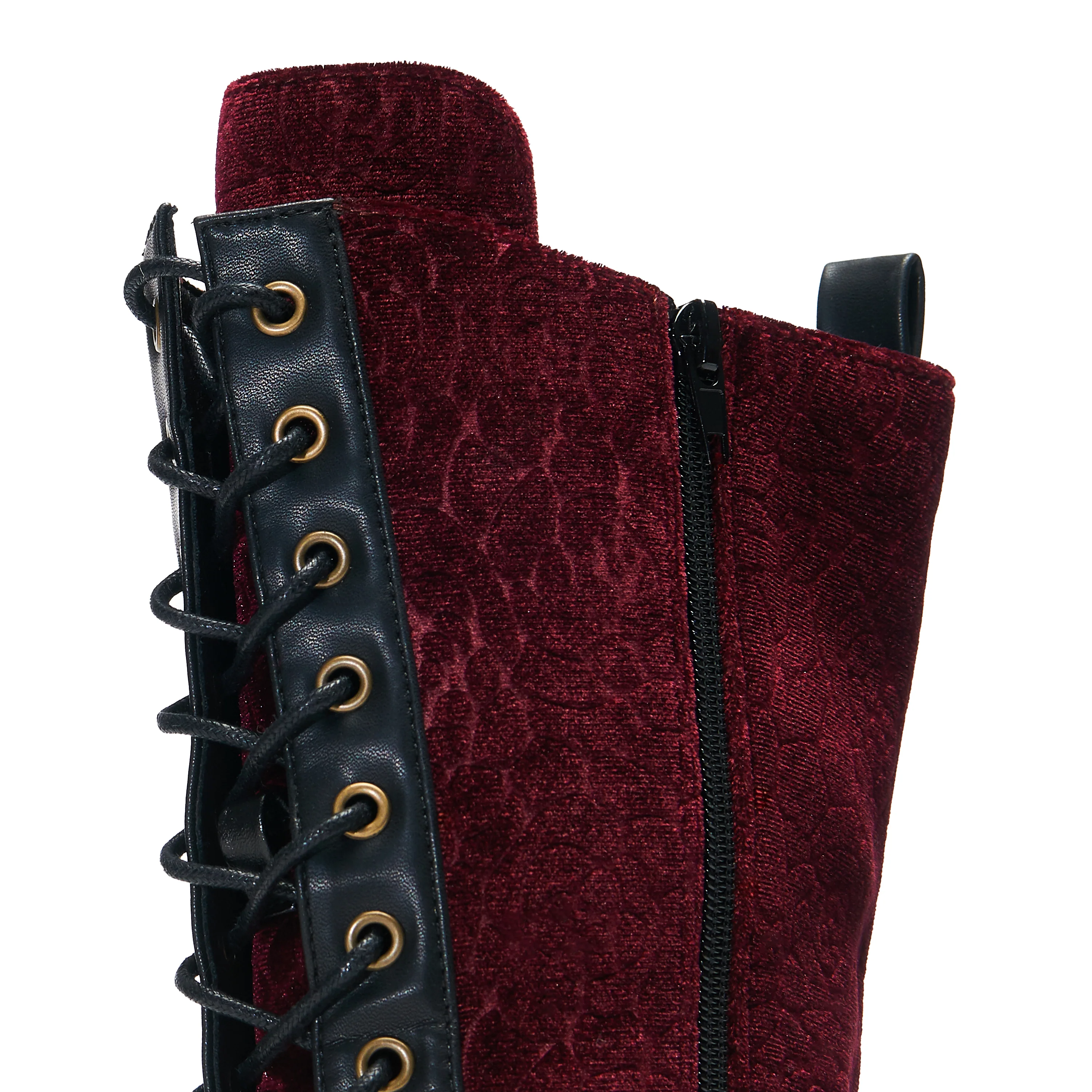 Timeless Truths Ornate Victorian Boots - Burgundy - Image 6