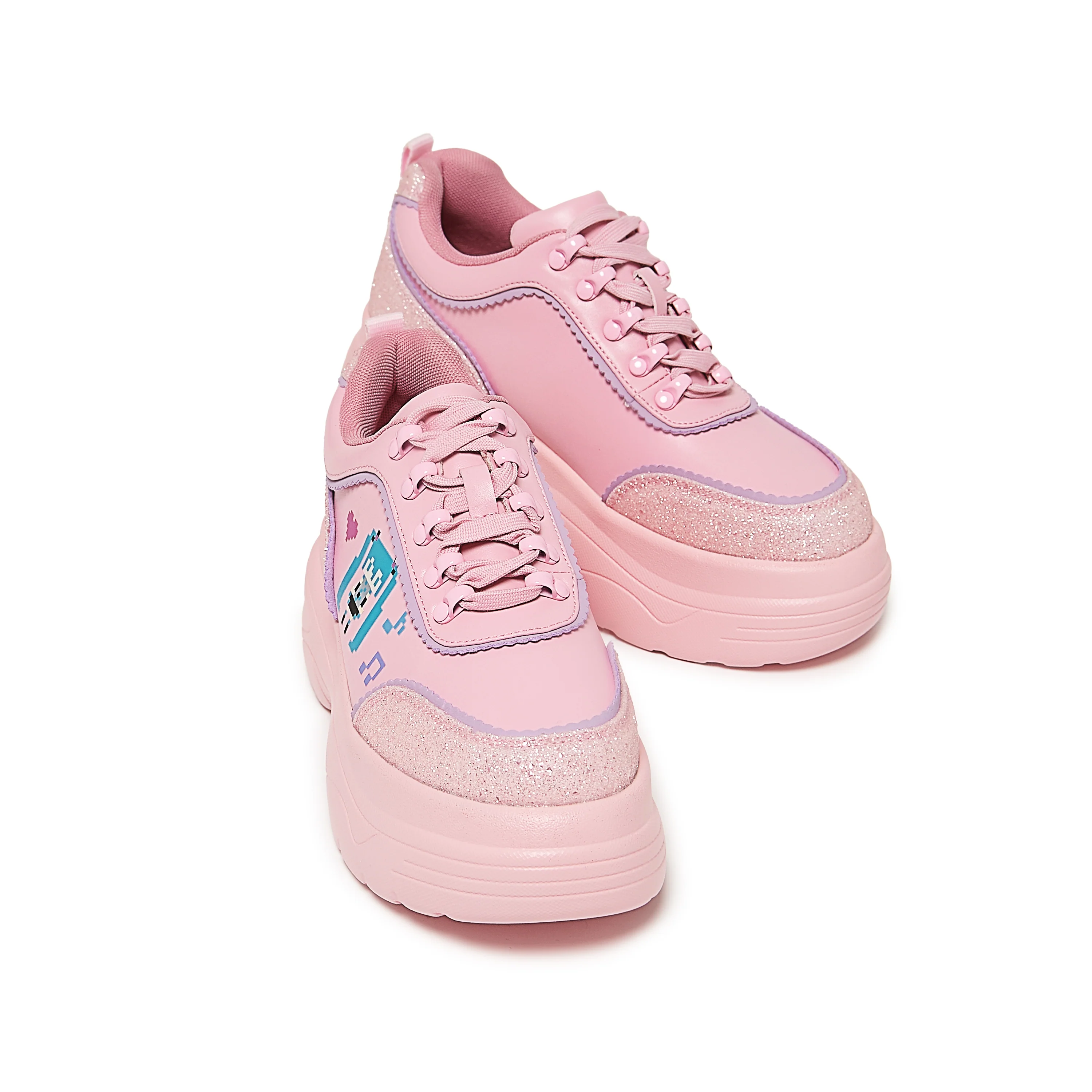 Virtual Diva Miku Chunky Trainers - Pink - Image 4