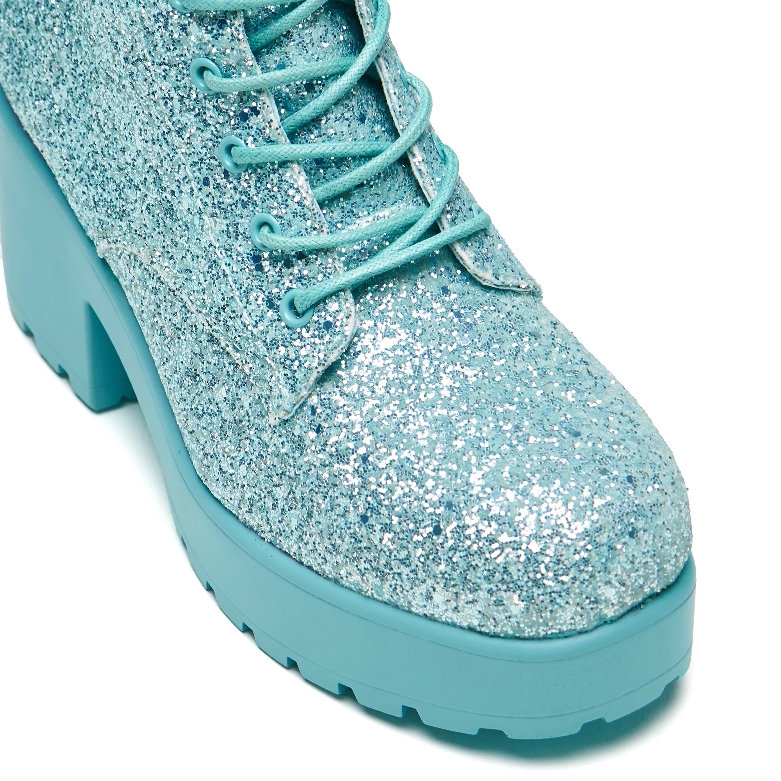 Wizard’s Spell Platform Glitter Boots - Aqua - Image 4