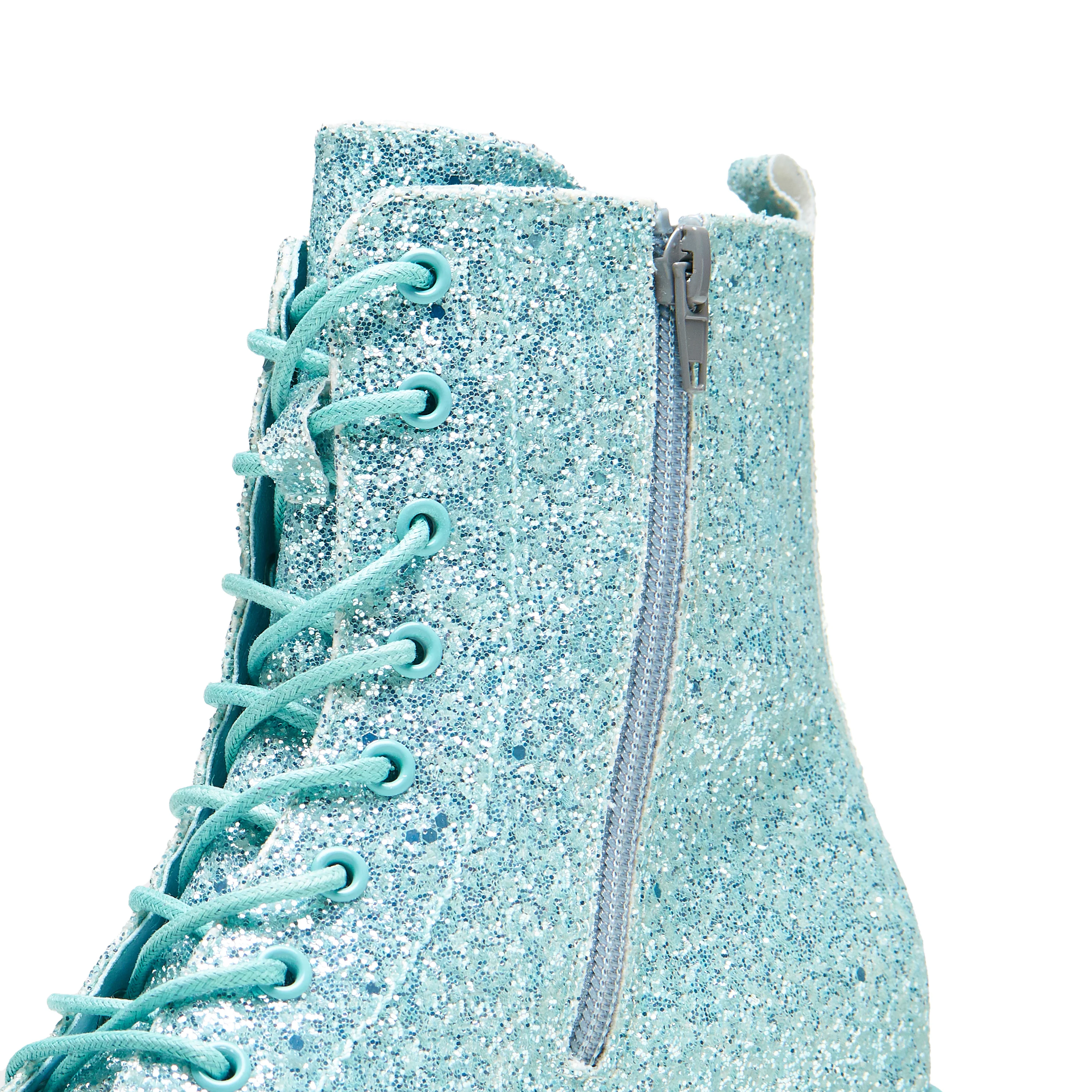 Wizard’s Spell Platform Glitter Boots - Aqua - Image 5